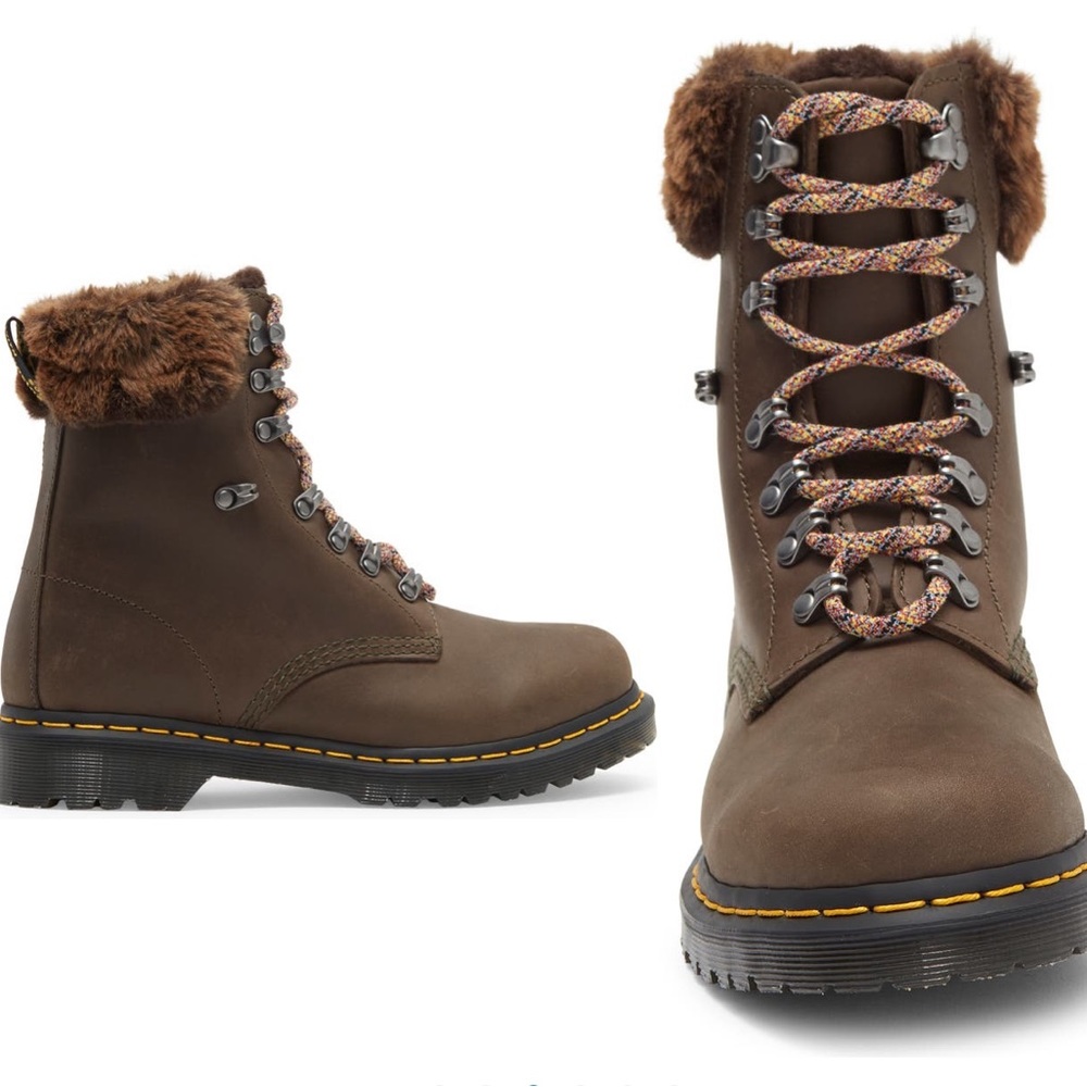 Dr. Martens 1460 Serena Faux Fur Trim Boot